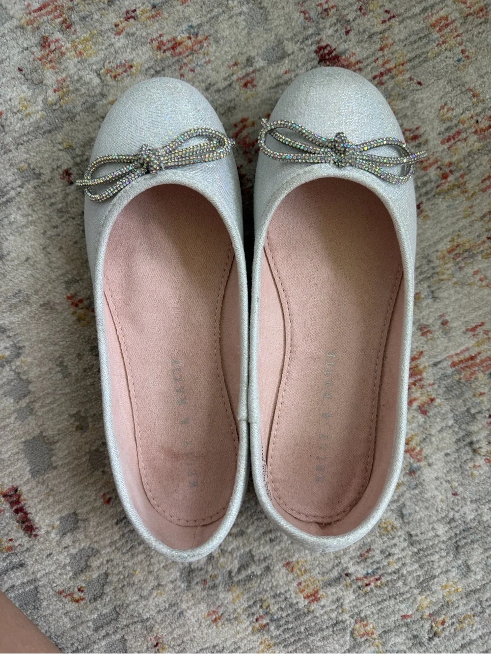 Kelly & Katie Girls' Glitter Ballet Flats, size 2
